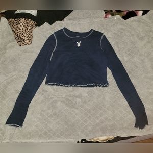Navy blue PLAYBOY crop top